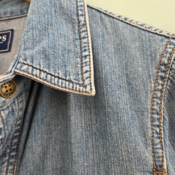 CHAPS DENIM LIGHTWEIGHT JACKET WITH FOUR POCKETS SIZE MEDIUM - Picture 8 of 15
